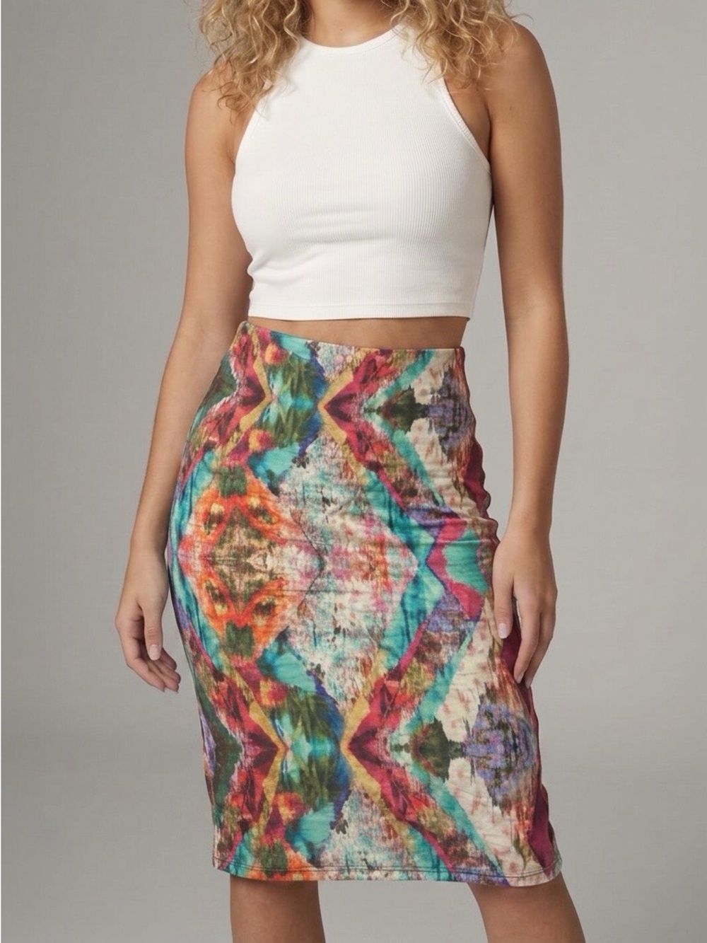 Artelier Nicole Miller Skirt Abstract Print Sheath Sz 8 NWT $426